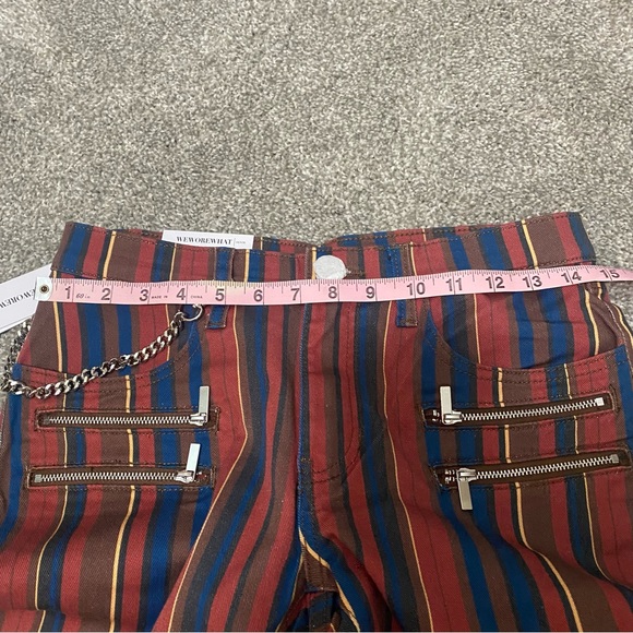 New WeWoreWhat Rocker Stripe Low Rise Skinny Leg Cropped Jeans Size 26 - Picture 8 of 9